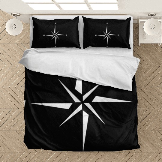 Nautical star. Compass rose, cardinal directions Bedding Sets