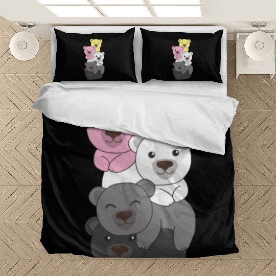 Queerplatonic Flag Pride Lgbtq Cute Bear Bedding Sets