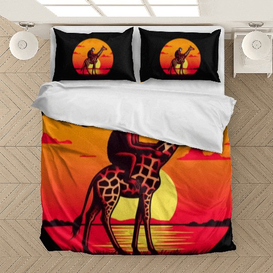 Sunset Safari: Monkey Riding Giraffe Bedding Sets
