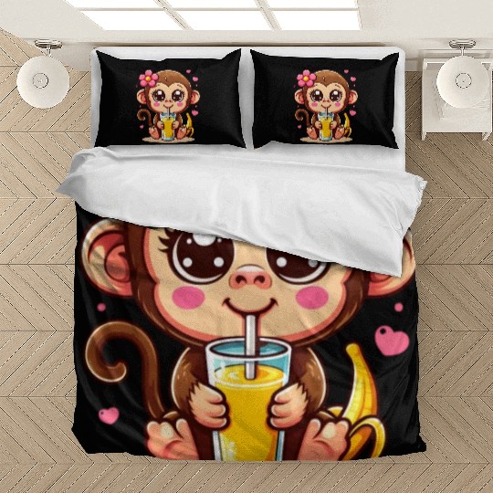 Monkey Sipping Banana Juice Bedding Sets