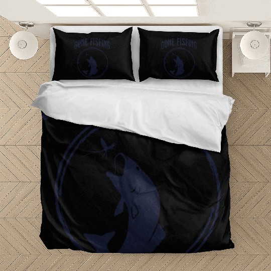 Gone Fishing,cool flyfishing illustration Bedding Sets