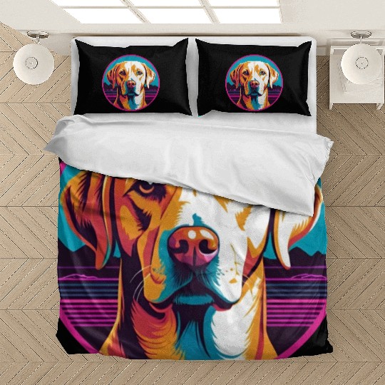 Synthwave Labrador Retriever 2 Bedding Sets