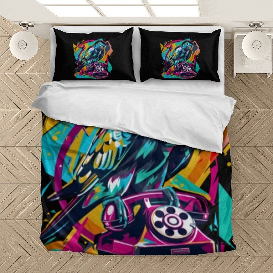 Retro Call: Parrot with 80s Pop Art Telephone Bedding Sets