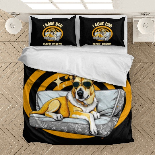 I Love Dad and Mom - Dog Bedding Sets