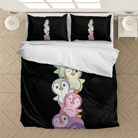 Genderfae Flag Pride Lgbtq Cute Penguin Bedding Sets