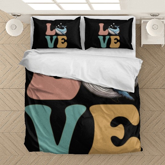LOVE Whale Lover Ocean Scientist Marine Biologist Bedding Sets