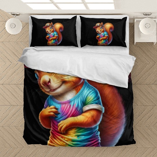 Colorful Cool Sport Squirrel Nuts Lover Design Bedding Sets
