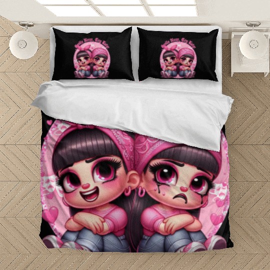 Smile Now Cry Later Drama girls Chicano Art Bedding Sets