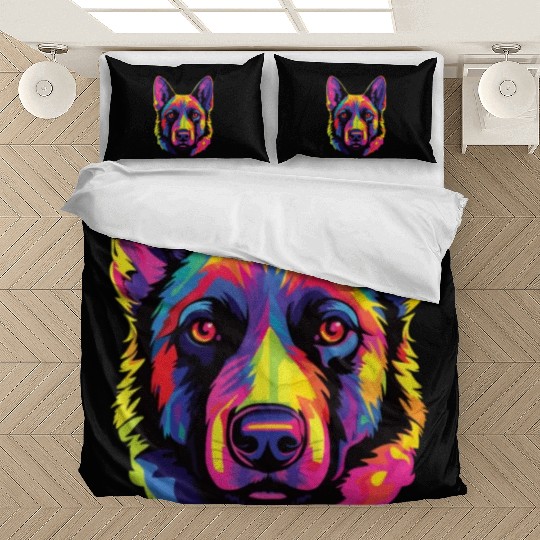 Watercolor Colorful Norwegian Elkhound Bedding Sets