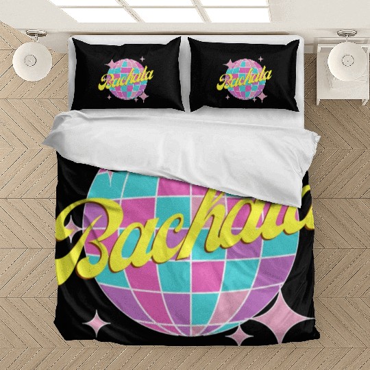 Bachata dance neon color disco ball Bedding Sets