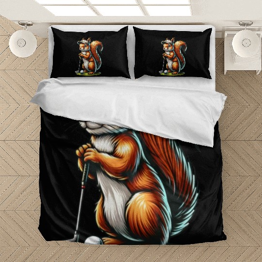 Golf Sports Squirrel Animal Lover Design Bedding Sets