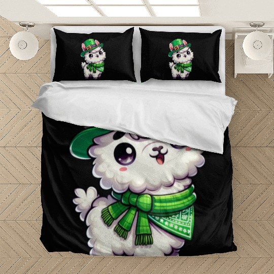 St. Patrick's Day Llama Cartoon Bedding Sets