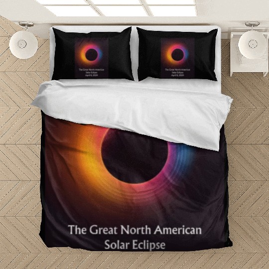 Solar Eclipse Serenade: Solar Eclipse 2024 Bedding Sets