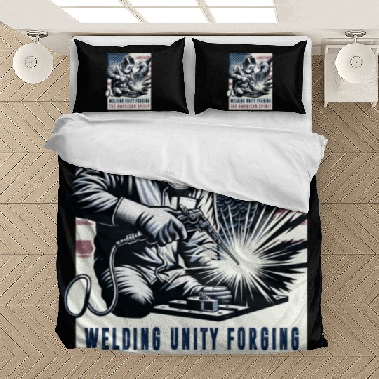 Welding Unity Forging The American Spirit USA Flag Bedding Sets