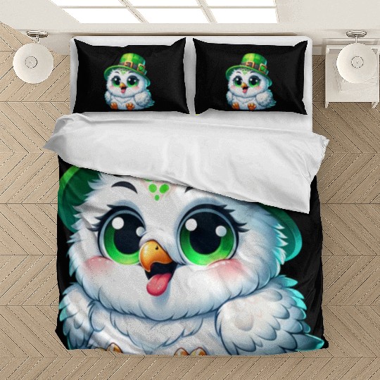 St. Patrick's Cute Snowy Owl Bedding Sets
