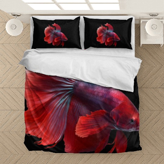 Siamese fighting fish red betta fish Bedding Sets