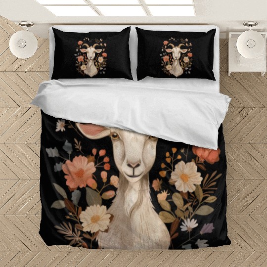 Goat Flowers Farmer Gift Bedding Sets