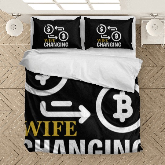 Black and Gold Wife Changing - Bitcoin Bedding Sets