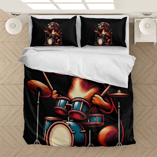 Dachshund Drummer Wiener Dog Design Bedding Sets