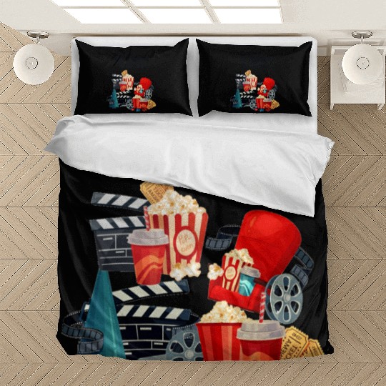 Popcorn Vintage Movie Night Bedding Sets