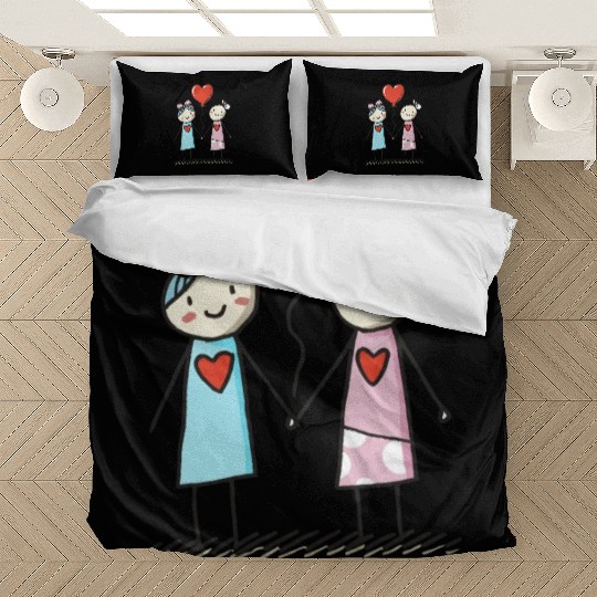 Stick Figure Lesbian Lovers Love Who You Want Bedding Sets