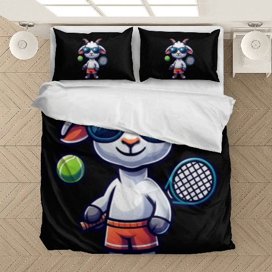 Goat Tennis Player Court Match Design Bedding Sets