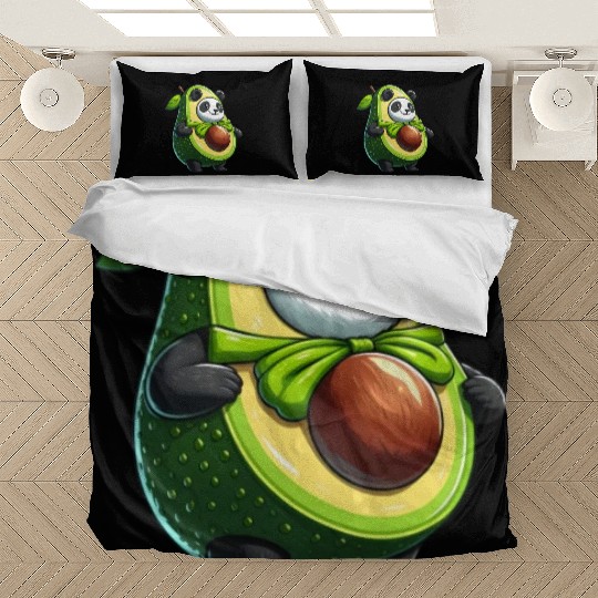 Avocado Panda: Peaceful Green Guardian Bedding Sets