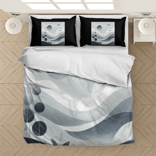 "Tranquil Monochrome Horizon" Bedding Sets