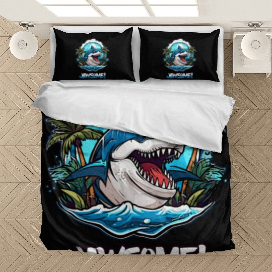 Awesome Jawsome Shark Island Bedding Sets