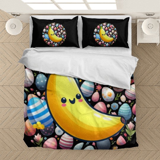 Banana Among Colorful Easter Eggs Bedding Sets