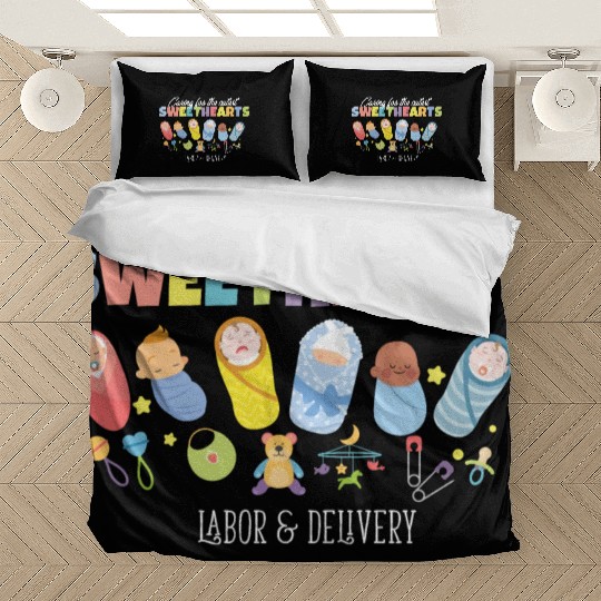 Caring For Cutest Sweethearts Postpartum Nurse Bedding Sets