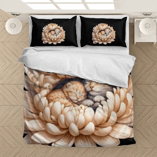 Kittens Sleeping In Flower Bedding Sets
