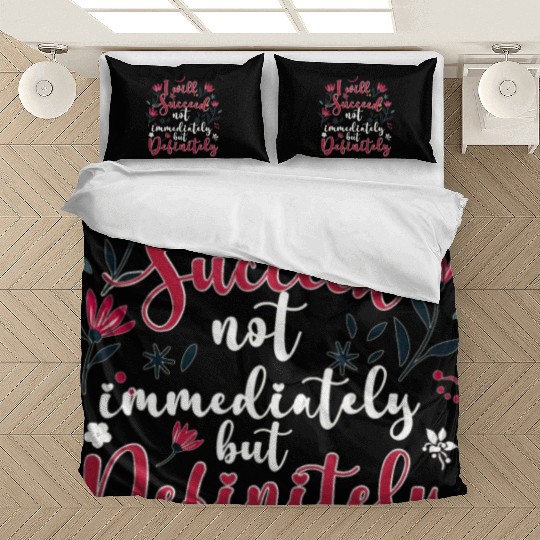 Success Affirmation Floral Motivational Mindset Po Bedding Sets