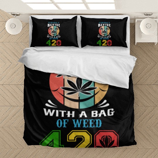 Comic 420 Better Herb Weed Marijuana Design Bedding Sets