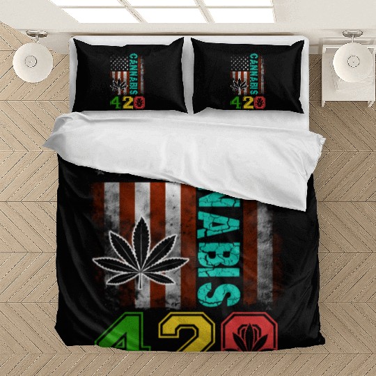 Amusing 420 American Herb Weed Marijuana Design Bedding Sets