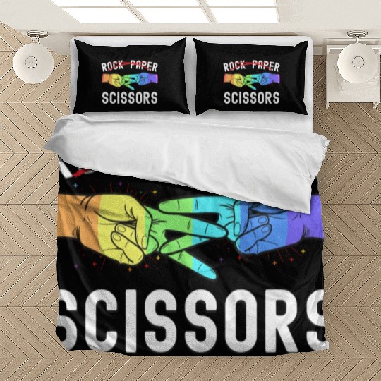 Lesbian Pride Rock Paper Scissors Funny LGBTQ Bedding Sets