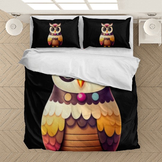 Cute deco owl illustration Bedding Sets