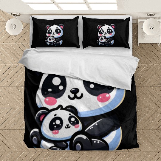 Proud Mother Panda With Her Cub for Mother's Day Bedding Sets
