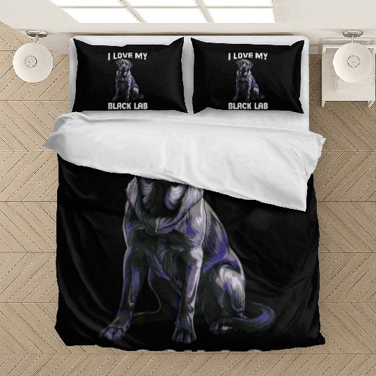 Labrador Lover I LOVE MY BLACK LAB Black Bedding Sets