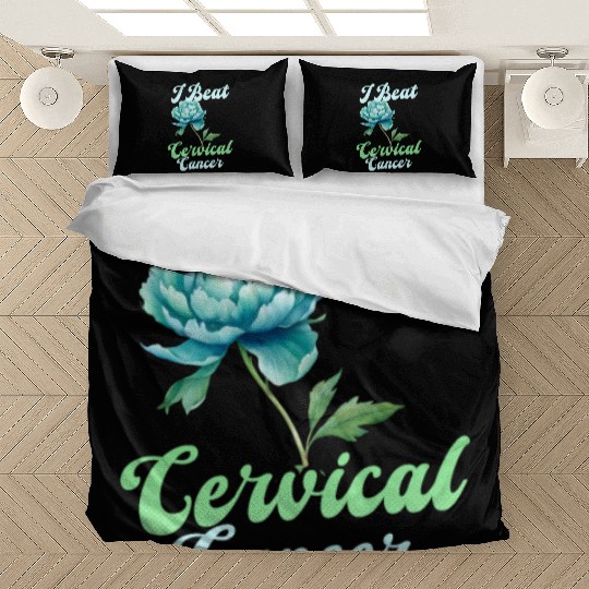 Cervical Cancer Awareness I Beat Cervical Cancer Bedding Sets