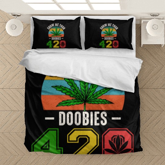 Fun 420 Show Me Herb Weed Marijuana Design Bedding Sets
