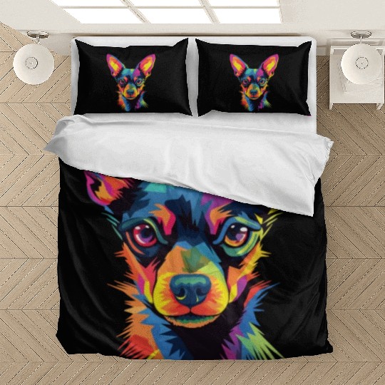 Watercolor Colorful Russian Toy Terrier Bedding Sets