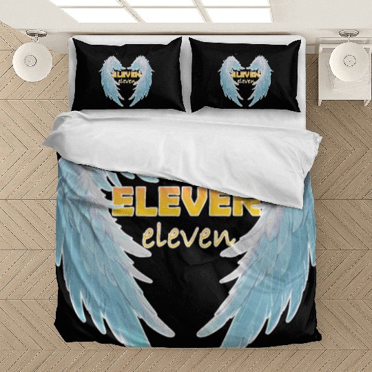 11 11 angel number with positive quote Bedding Sets