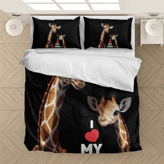 I Love My Mom Giraffe Happy Mother's Day Bedding Sets