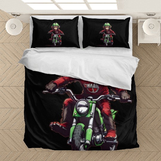AI Monkey on Dirt Bike - Cool Kids Designs Bedding Sets
