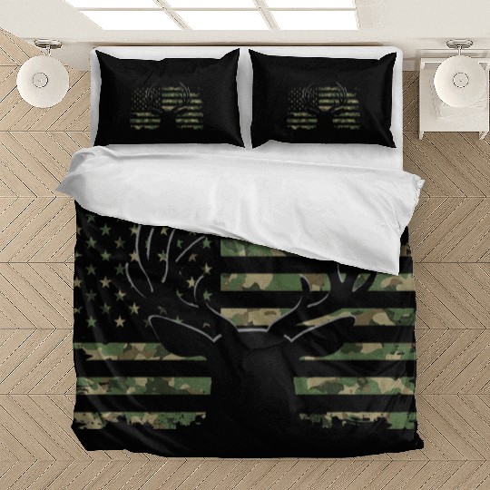 American Flag Camouflage Outdoor Antlers Deer Bedding Sets