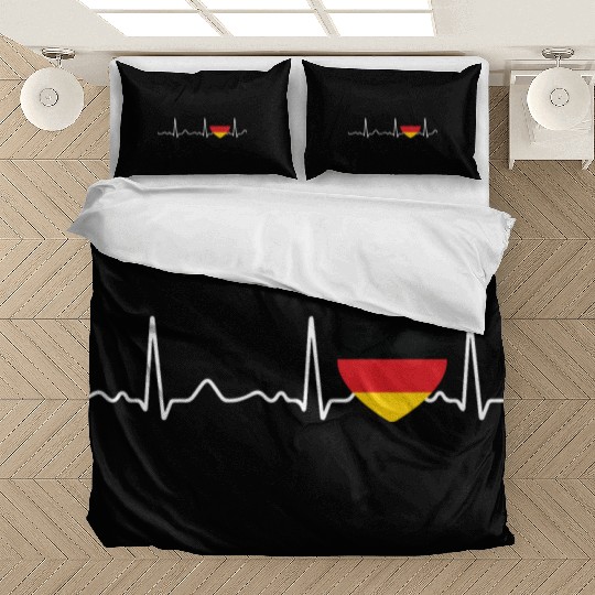 Germany - heartbeat, pulse, heart line, ECG Bedding Sets