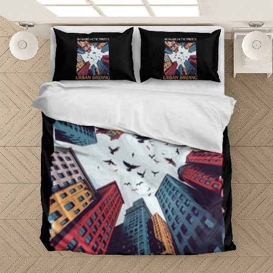 Urban Birdwatching Skyward In Streets Urban Birdin Bedding Sets
