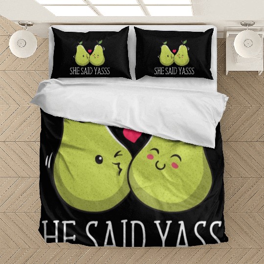 She Said Yasss Fiance Groom Boyfriend Girlfriend Bedding Sets