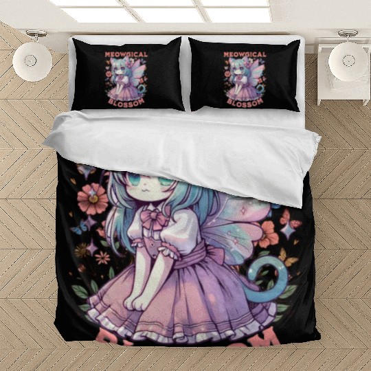 Meowgical Blossom Enchanting Fairycore Cat Fantasy Bedding Sets